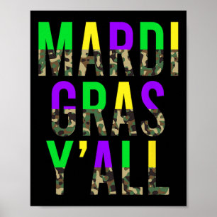 Poster Camouflage Mardi Gras Y'all