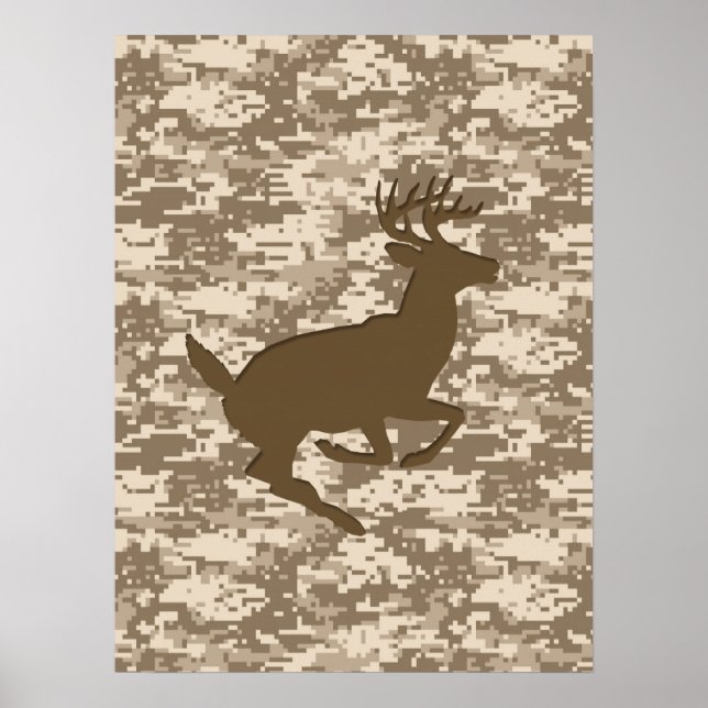 Poster Camouflage numérique beige du désert Motif de camé (Devant)
