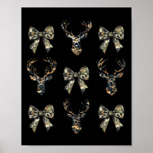 Poster Camouflage Vieux Camo Bow Camo Coquette Bow Deer H