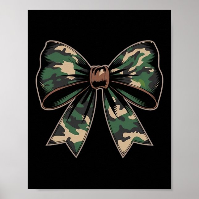 Poster Camouflage Vieux Camo Bow Camo Coquette Chasse aux (Devant)