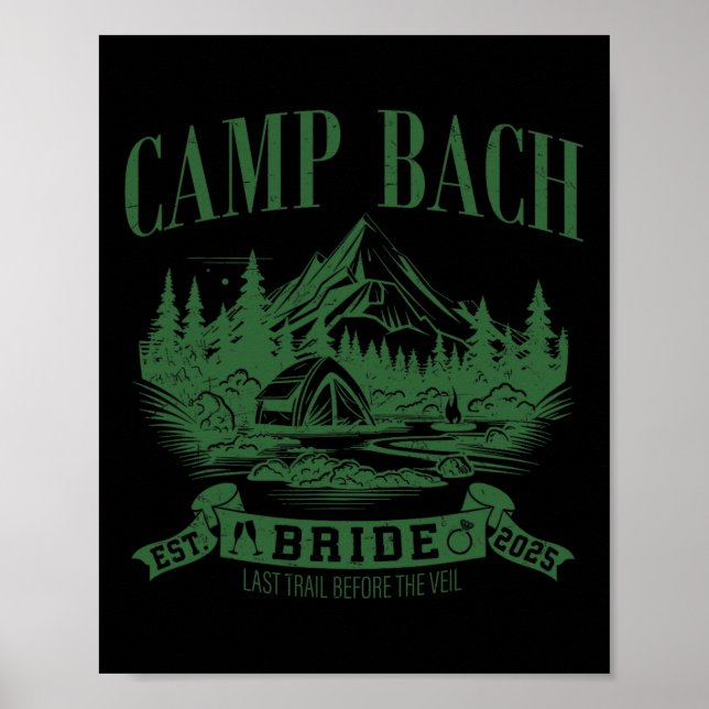 Poster Camp Bach Bride Randonnée Camping Bachelorette Par (Devant)