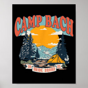 Poster Camp Bach Bride Squad 2025 Camping Rétro Enterreme
