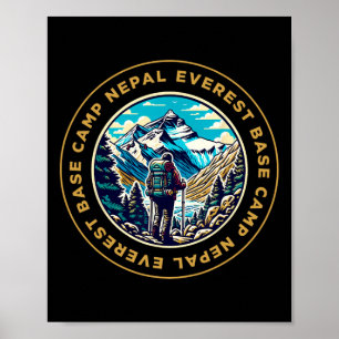 Poster Camp de base Everest Népal Montagne Vue Everest Ra