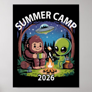 Poster Camp d'été rétro 2026 enfants vibes alien réalisat