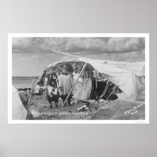 Poster Camp esquimau Nome, photo 1916 de l'Alaska