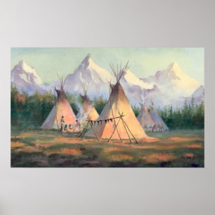 POSTER CAMP TIPI INDIEN PAR SHARON SHARPE