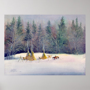 Poster CAMP TÔT de TIPI d'HIVER par SHARON SHARPE