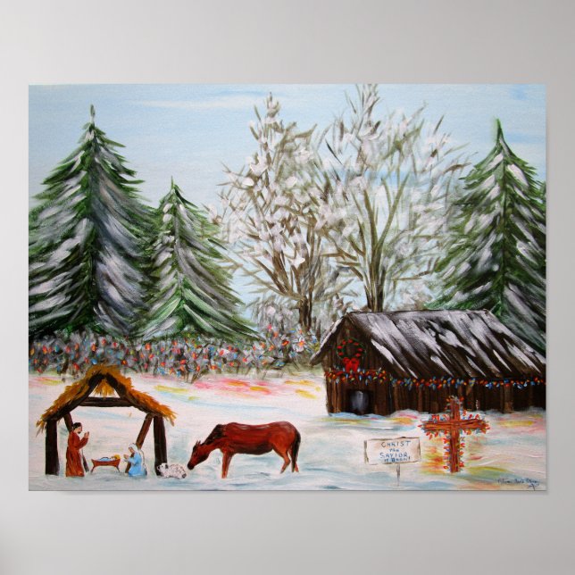 Poster Campagne Nativité Scène de Noël (Devant)