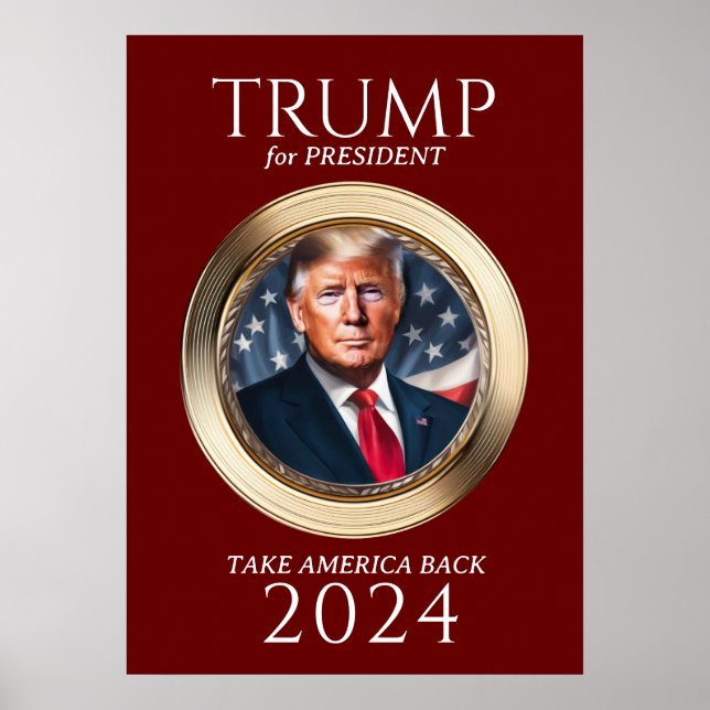 Poster Campagne Trump 2024 Red Keepsaké républicain (Devant)