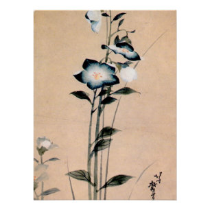 Poster Campanule chinoise, Hokusai Ukiyo-e