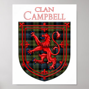 Poster Campbell Tartan Scottish Plaid Lion Rampant