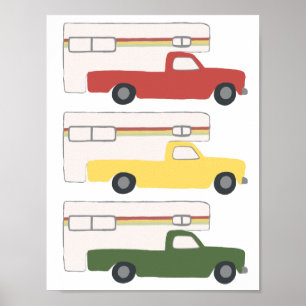 Poster Camper Camper Camping RV Rasta Art
