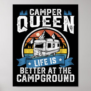 Poster Camper Queen Life est meilleur Camping Funny Campi