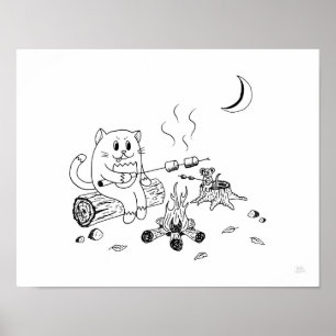 Poster Campfire Cat & Mouse Art Imprimer 100318