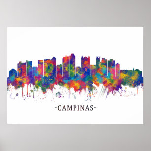 Poster Campinas Brazil Skyline