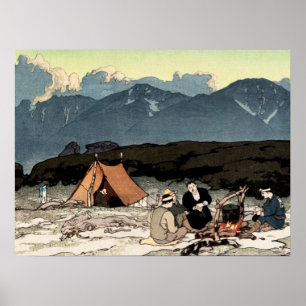 Poster Camping Alpes du Japon méridional Yoshida Hiroshi 