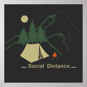 Poster Camping amusant introverti