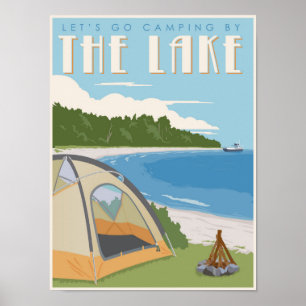 Poster Camping au bord du lac