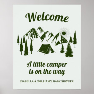 Poster Camping Baby shower Little Camper Forest