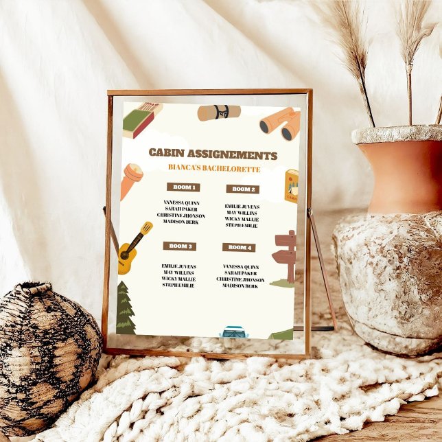 Poster Camping Bachelorette Cabine affectation IPgn (Créateur téléchargé)