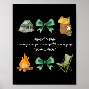 Poster Camping coquette arc camping est une thérapie d'ét