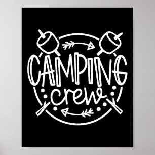 Poster Camping Crew Campfire Camp d'été Famille de vacanc