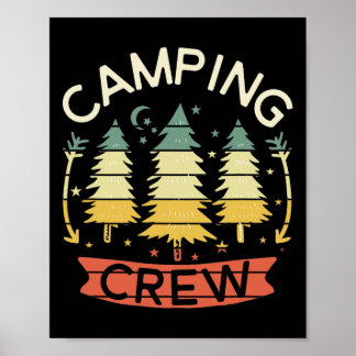 Poster Camping Crew Chemise Enfants Famille Camping Chemi