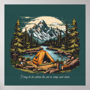 Poster Camping dans les Rocheuses Ajouter Texte Art