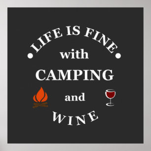Poster Camping de fond et les paroles de vin