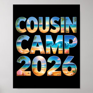 Poster Camping des cousins mignons équipage 2026 réunion