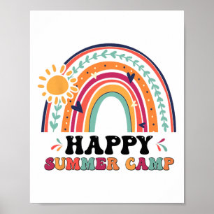 Poster Camping d'été heureux correspondant au camping d'é