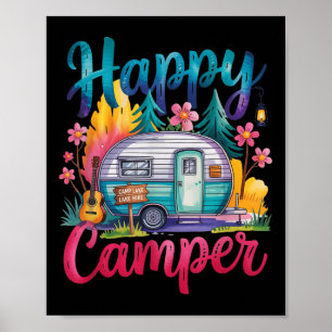 Poster Camping drôle et heureux Vêtements de camping Remo