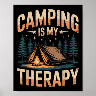 Poster Camping Est Ma Thérapie Amusante Extérieur Famille