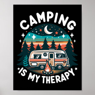 Poster Camping Est Mon Thérapie Vacances Été Match Famill