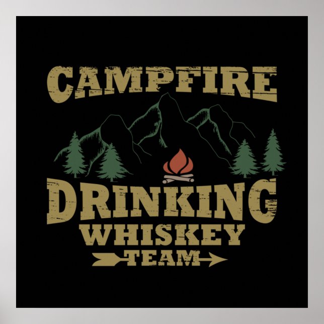 Poster camping et boisson (Devant)