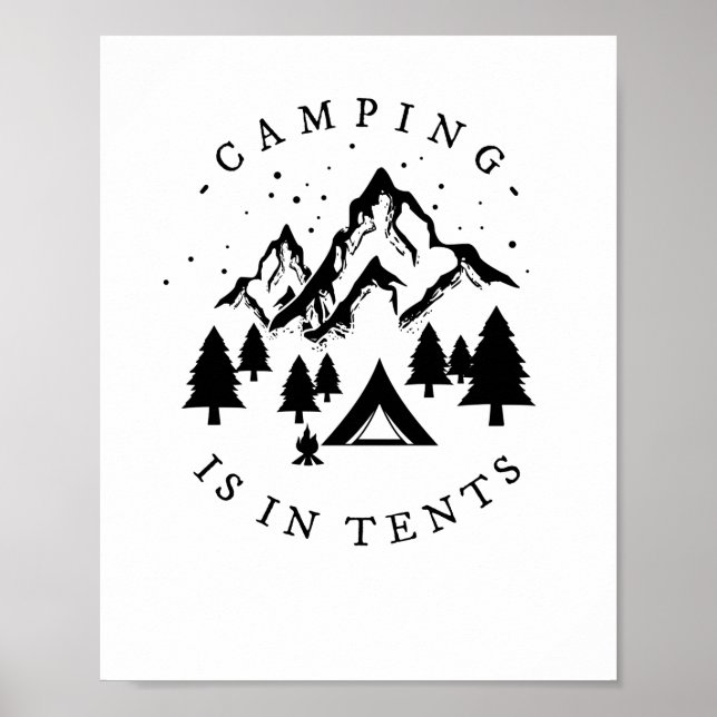 Poster Camping - Le Camping Se Fait Dans Des Tentes (Devant)