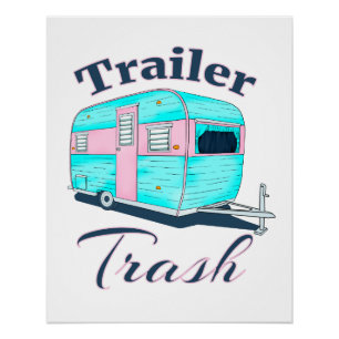 Poster Camping RV pour les ordures de remorque