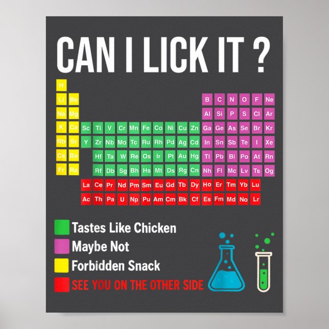 Poster Can I Lick It Periodic Table Chart Science Teacher (Devant)
