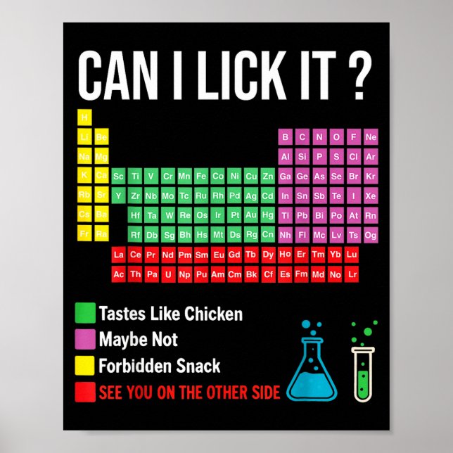 Poster Can I Lick It Periodic Table Chart Science Teacher (Devant)