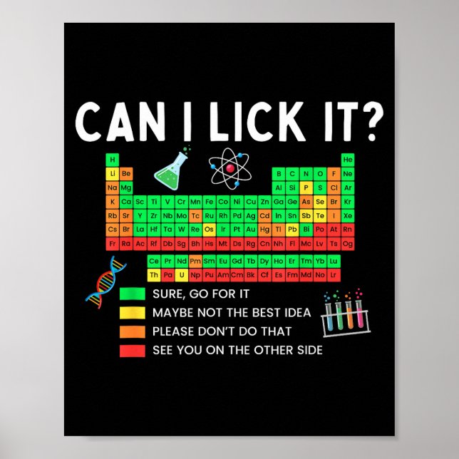 Poster Can I Lick It Periodic Table Chart Science Teacher (Devant)
