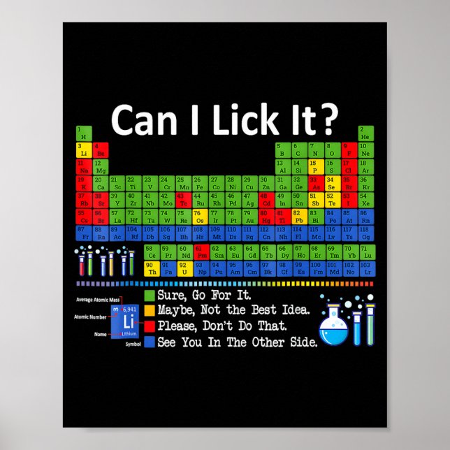 Poster Can I Lick It Periodic Table Chart Science Teacher (Devant)
