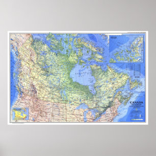 Poster " Canada : 1985 Carte détaillée ...