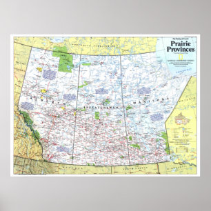 Poster " Canada : 1994 Provinces des Prairies 1/2 carte .