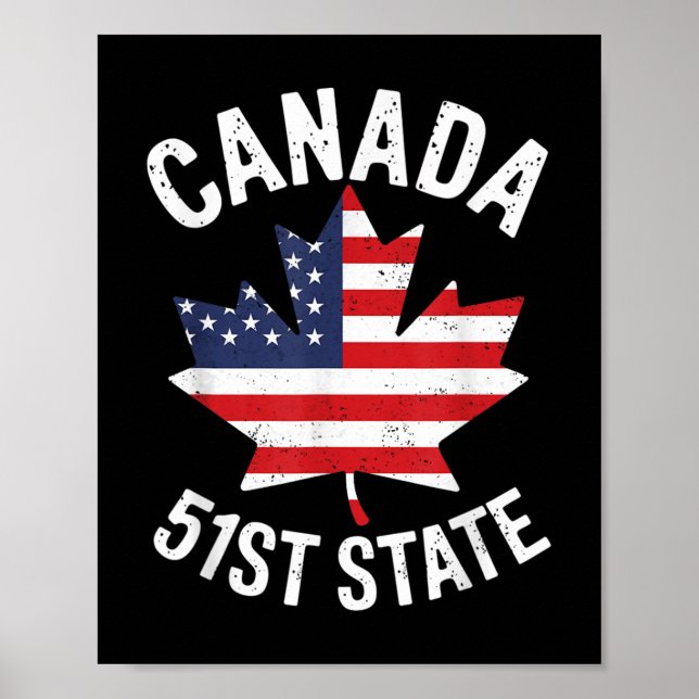 Poster Canada 51e État Drapeau américain Canada 51e État  (Devant)