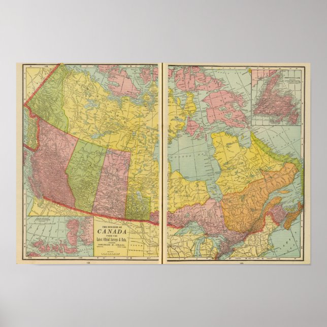 Poster Canada avec chemins de fer (Devant)