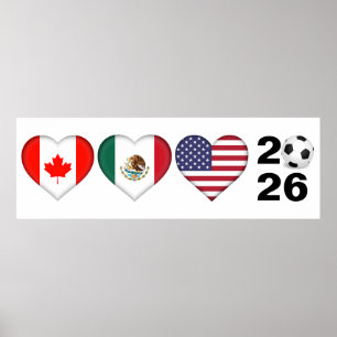 Poster Canada Mexique États-Unis accueillant le tournoi d