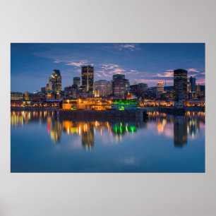 Poster Canada, Montréal, Skyline et Vieux-Port
