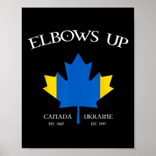 Poster Canada soutient l'Ukraine coudes au corps carte d'