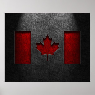 Poster Canadian Flag Stone Texture