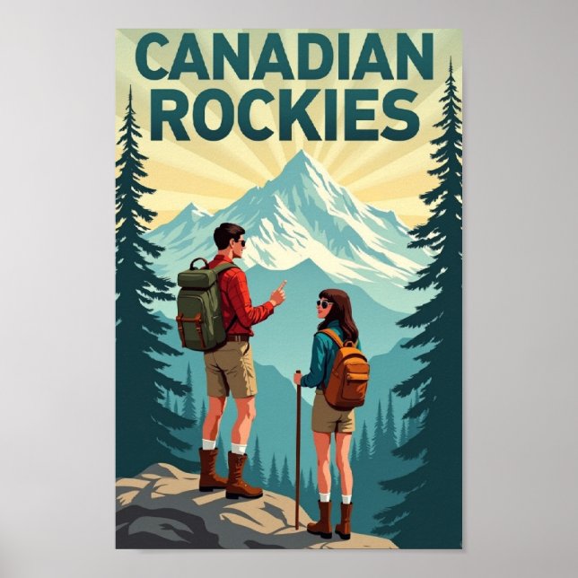 Poster Canadian Rockies: A Retro Escape (Devant)